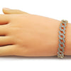 Pulsera Elegante 03.283.0492.07 Oro Laminado, Diseño de Miami Cubana, con Zirconia Cubica Blanca, Pulido, Dorado