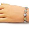 Pulsera Tennis 03.341.0240.07 Oro Laminado, Diseño de San Benito, Pulido, Dos Tonos