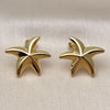 Arete Dormilona 02.282.0049 Oro Laminado, Diseño de Estrella y Hueco, Diseño de Estrella, Pulido, Dorado