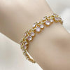 Pulsera Tennis 03.284.0059.08 Oro Laminado, Diseño de Cereza, con Zirconia Cubica Rosado, Pulido, Dorado