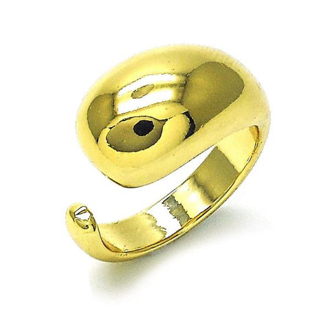 Anillo Elegante 01.163.0003 Oro Laminado, Diseño de Gota, Pulido, Dorado