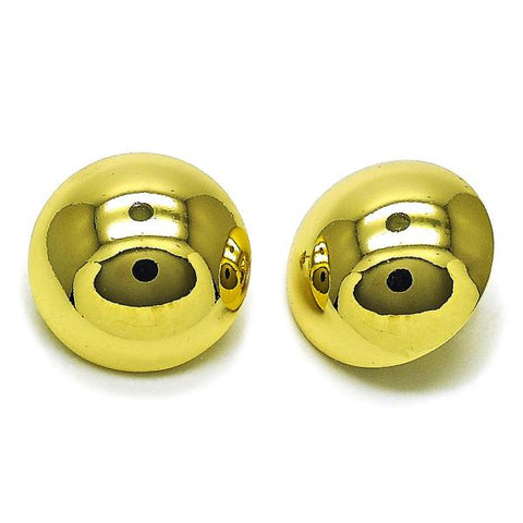 Arete Dormilona 02.213.0807 Oro Laminado, Diseño de Bola y Hueco, Diseño de Bola, Pulido, Dorado