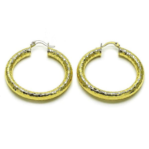 Argolla Mediana 02.213.0818.40 Oro Laminado, Diseño de Hueco, Diamantado, Dorado