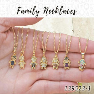 Kit Surtido de 25 Collares Familia de Oro Laminado al por mayor — SKU 139523