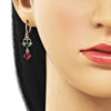 Arete Largo 02.196.0247 Oro Laminado, con Zirconia Cubica Multicolor, Pulido, Dorado