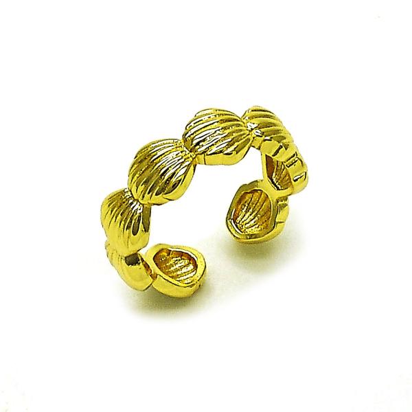 Anillo Elegante 01.341.0166 Oro Laminado, Diseño de Concha, Pulido, Dorado