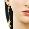 Arete Largo 5.079.001 Oro Laminado, Diseño de Estrella, Dorado