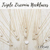 Kit Surtido de 12 Collares de Tres Capas con Zirconia de Oro Laminado al por mayor — SKU 139540