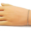 Pulsera Básica 04.213.0357.07 Oro Laminado, Diseño de Cubana y Cubana Pave, Diseño de Cubana, Diamantado, Dorado