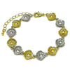 Pulsera Tennis 03.341.0245.07 Oro Laminado, Diseño de Concha, Pulido, Dos Tonos