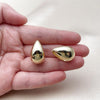 Argolla Huggie 02.195.0367.18 Oro Laminado, Diseño de Gota, Pulido, Dorado