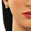 Arete Dormilona 02.344.0096 Oro Laminado, Diseño de Amor, con Micro Pave Blanca, Pulido, Dorado