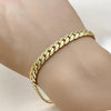 Pulsera Básica 03.278.0015.1.09 Acero Inoxidable, Diseño de Cubana, Pulido, Dorado