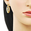 Argolla Pequeña 02.213.0811.25 Oro Laminado, Diseño de Hueco, Diamantado, Dorado