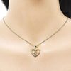 Collares con Dije 04.423.0002.18 Oro Laminado, Diseño de Corazon y Mama, Diseño de Corazon, con Zirconia Cubica Blanca, Pulido, Dorado