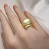 Anillo Elegante 01.341.0118 Oro Laminado, Diseño de Chunky, Pulido, Dorado