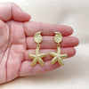 Arete Dormilona 02.156.0715 Oro Laminado, Diseño de Estrella y Espiral, Diseño de Estrella, Pulido, Dorado