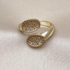 Anillo Multi Piedra 01.266.0069 Oro Laminado, con Zirconia Cubica Blanca, Pulido, Dorado