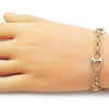 Pulsera Elegante 03.213.0385.07 Oro Laminado, Diseño de Mariner y Rolo, Diseño de Mariner, Pulido, Dorado