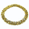 Pulsera Tennis 03.213.0357.07 Oro Laminado, Diseño de Corazon, Diamantado, Dorado