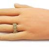 Anillo Elegante 01.341.0165 Oro Laminado, Diseño de Estrella, Mate, Dorado
