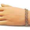 Pulsera Tennis 03.284.0060.1.07 Oro Laminado, Diseño de Cereza, con Micro Pave Granate y Verde, Pulido, Dorado