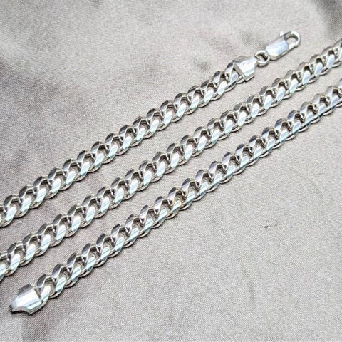 Pulsera Básica 04.420.0007.09 Plata Rodinada, Diseño de Miami Cubana, Pulido, Plateado