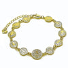 Pulsera Elegante 03.253.0117.07 Oro Laminado, Diseño de San Benito, con Zirconia Cubica Blanca, Pulido, Dorado