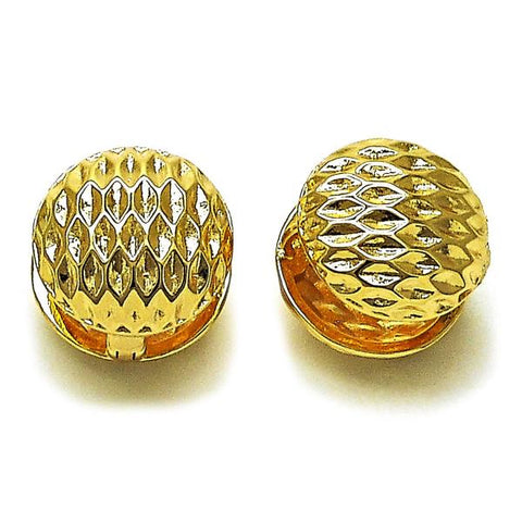 Argolla Huggie 02.195.0358.15 Oro Laminado, Diseño de Bola, Diamantado, Dorado