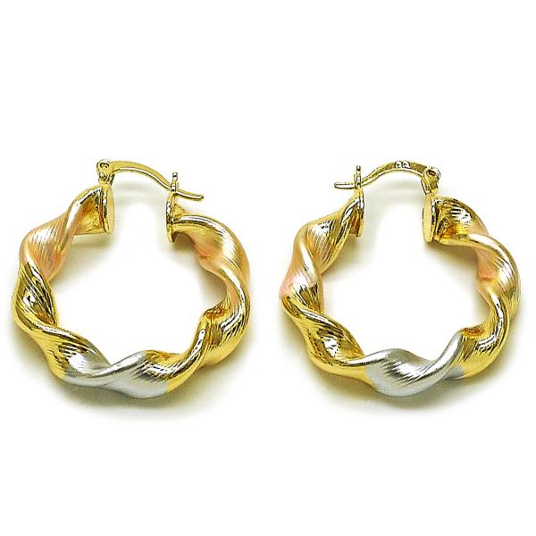 Argolla Mediana 02.170.0021.1.30 Oro Laminado, Diamantado, Tricolor