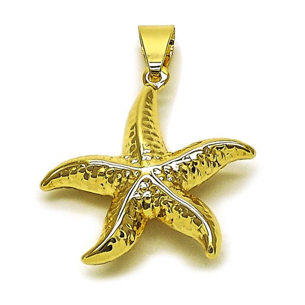 Dije Elegante 05.213.0179 Oro Laminado, Diseño de Estrella y Hueco, Diseño de Estrella, Pulido, Dorado