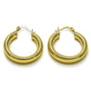 Argolla Mediana 02.213.0812.30 Oro Laminado, Diseño de Hueco, Diamantado, Dorado