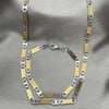Collar y Pulso 04.113.0055.24 Acero Inoxidable, Diseño de Mariner, Diamantado, Dos Tonos