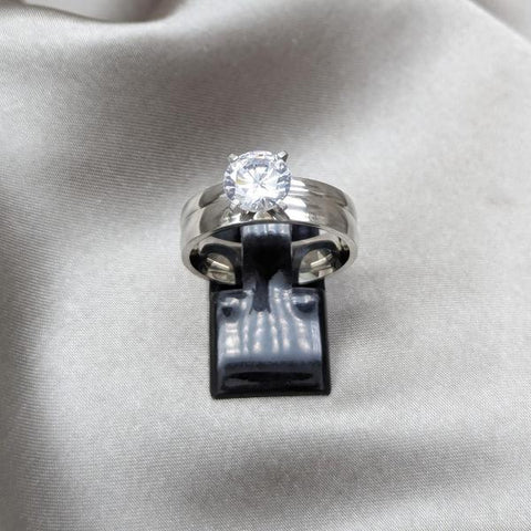 Anillo Elegante 01.63.0699.09 Acero Inoxidable, con Zirconia Cubica Blanca, Pulido, Acero