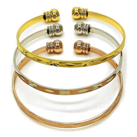 Aro Trio 07.282.0044 Oro Laminado, Diamantado, Tricolor