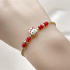 Pulsera Elegante 03.213.0391.07 Oro Laminado, con Cristal Granate, Esmaltado Rojo, Dorado