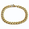 Pulsera Básica 03.256.0012.09 Acero Inoxidable, Diseño de Cubana, Pulido, Dorado