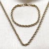 Collar y Pulso 06.435.0004 Acero Inoxidable, Diseño de Rope, Pulido, Dorado