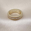 Anillo Multi Piedra 01.283.0052.07 Oro Laminado, Diseño de Baguette, con Zirconia Cubica Blanca, Pulido, Dorado