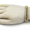 Pulsera Básica 03.278.0023.1.09 Acero Inoxidable, Diseño de Miami Cubana, Pulido, Dorado