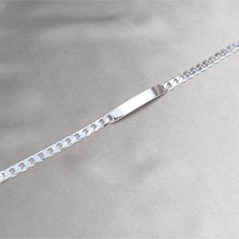 Pulsera con Placa 04.420.0026.09.1 Plata Rodinada, Diseño de Cubana, Pulido, Plateado