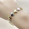 Pulsera Tennis 03.341.0242.07 Oro Laminado, Diseño de Corazon, Pulido, Dos Tonos