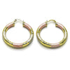 Argolla Mediana 02.213.0313.1.40 Oro Laminado, Diseño de Hueco, Diamantado, Tricolor