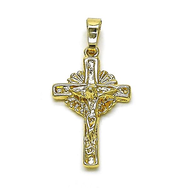 Dije Religioso 5.192.038 Oro Laminado, Diseño de Crucifijo, Dorado