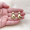 Arete Dormilona 02.282.0020 Oro Laminado, Diseño de Corazon, Pulido, Dorado
