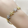 Pulsera Tennis 03.341.0238.07 Oro Laminado, Diseño de Estrella, Mate, Dos Tonos