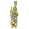 Dije Religioso 05.411.0062 Oro Laminado, Diseño de San Judas, con Cristal Blanca, Pulido, Dorado