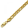 Pulsera Básica 03.256.0002.09 Acero Inoxidable, Diseño de Figaro, Pulido, Dorado