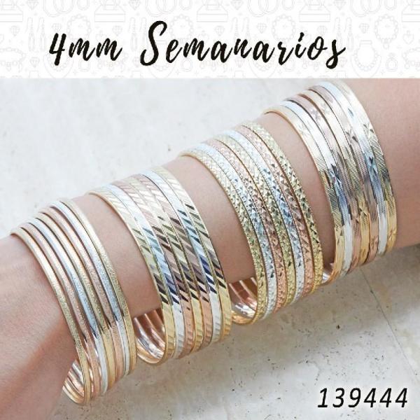 Kit Surtido de 20 Juegos de Anillos Semanario de Oro Laminado al por mayor — SKU 139444