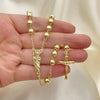 Rosario Mediano 09.213.0043.26 Oro Laminado, Diseño de San Judas y Crucifijo, Diseño de San Judas, Pulido, Dorado